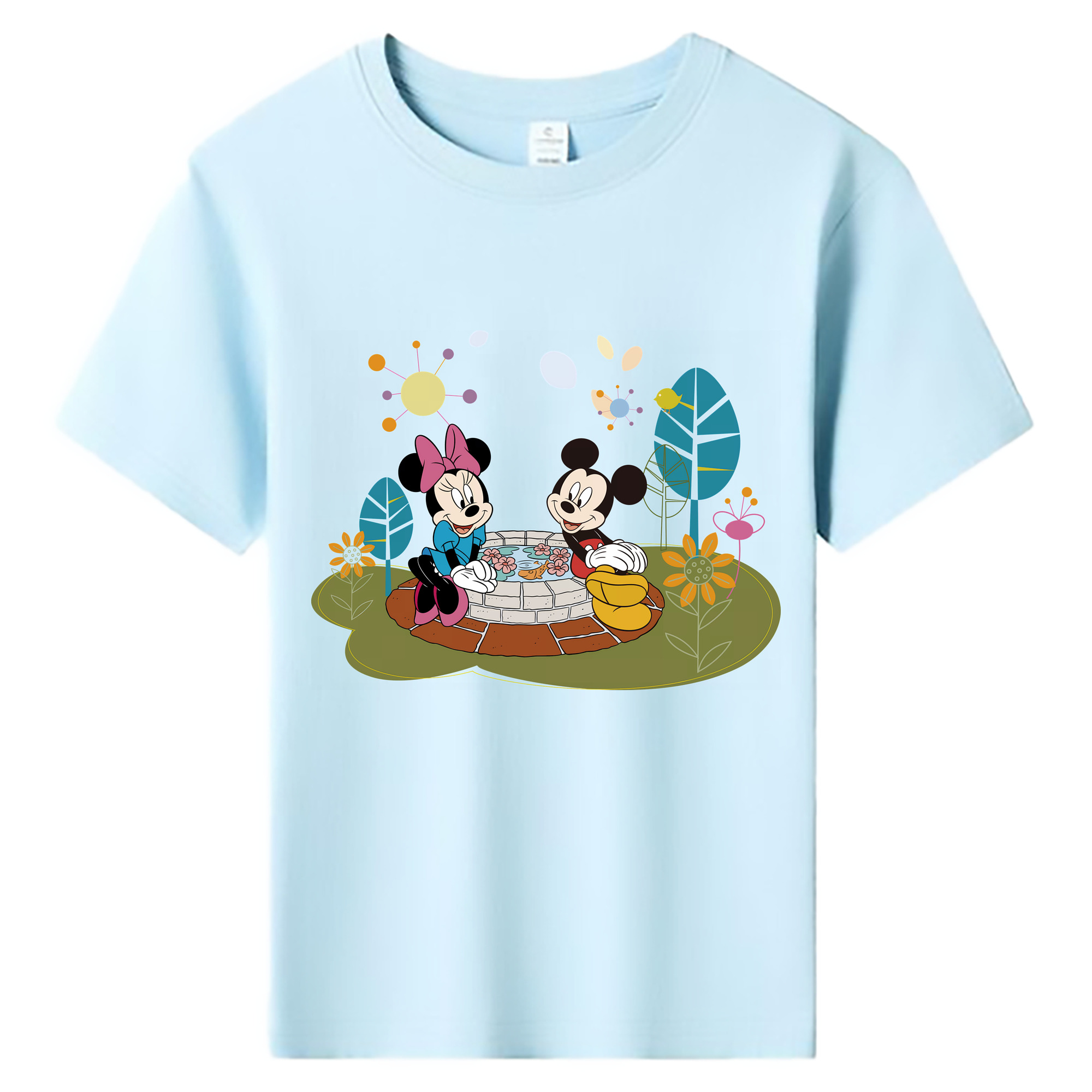 （画像用） ミッキーマウス Mickey Mouse 綿100％キッズTシャツ（フロントプリント）